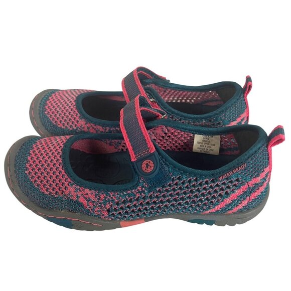 Jambu Sora Knit Mary Jane Mesh Shoes Girls Youth 13M Water Ready Pink Teal - Picture 1 of 8